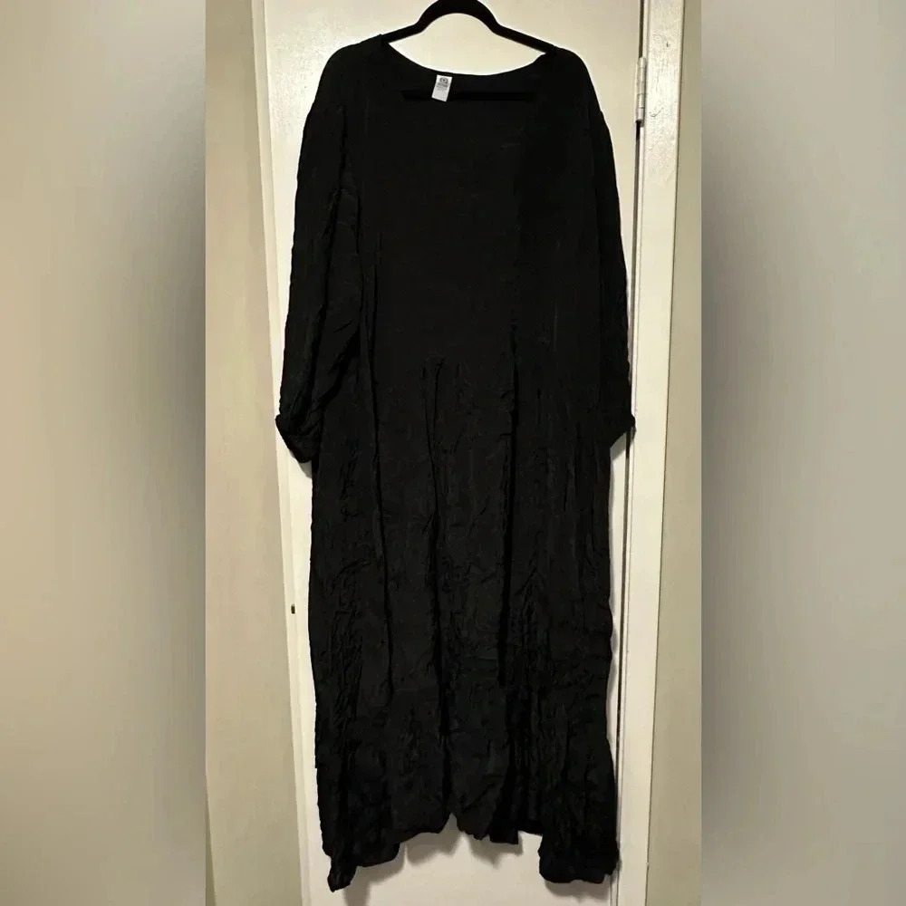 NWT Altar Houseline black crinkle dress long sleeve size 5XL